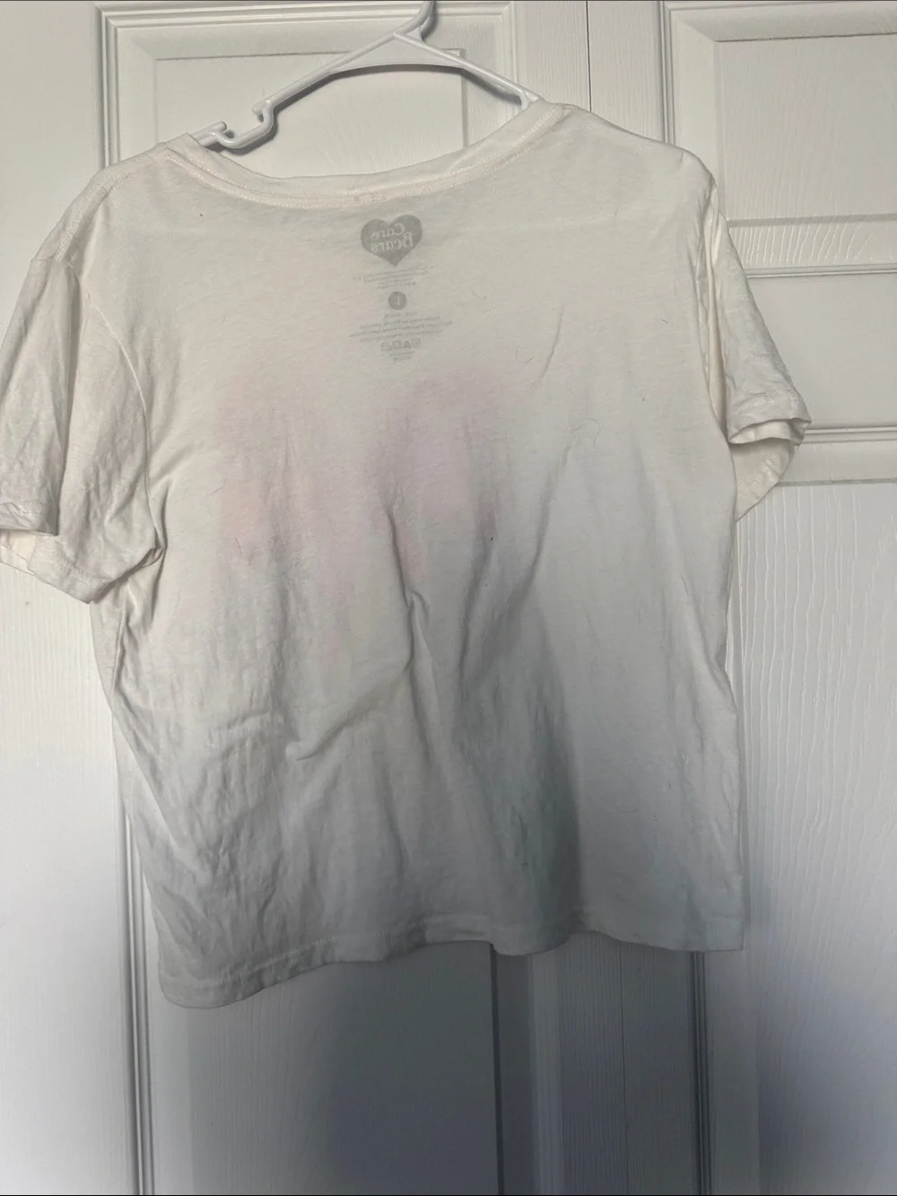 Care Bears White Tee with Pink Bow and Pastel Bears